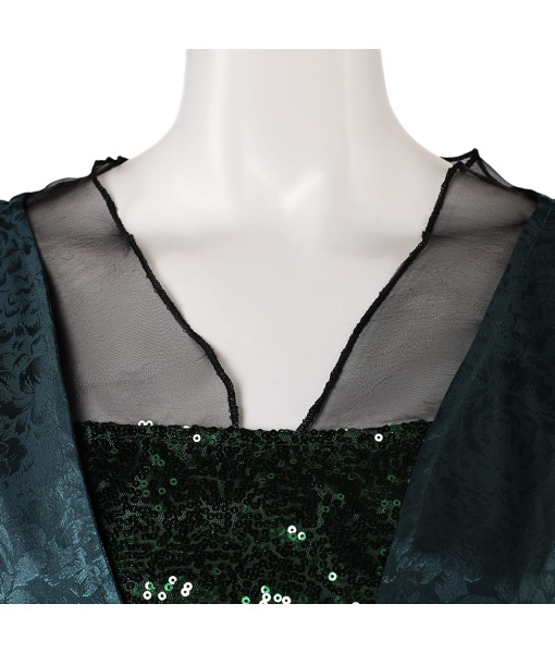 Women Green Medieval Queen Long Dress Greens Halloween Cosplay Costume