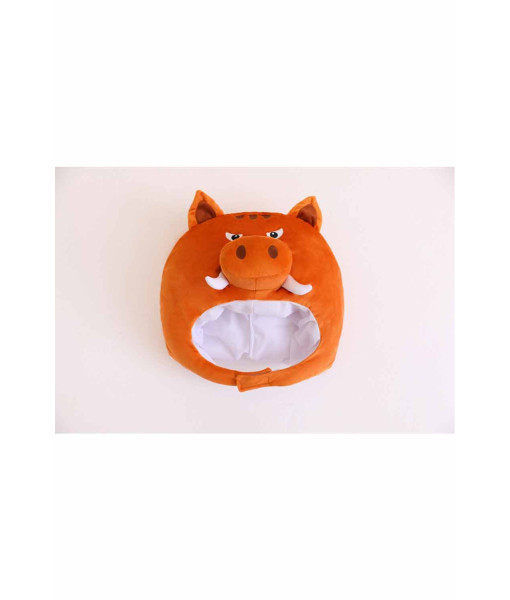 Adult Funny Orange Boar Head Hat Halloween Costume Accessories