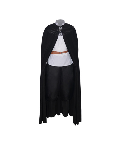 Adult Medieval Black Clock Shirt Set Knight Fantasy Cosplay Halloween Costume