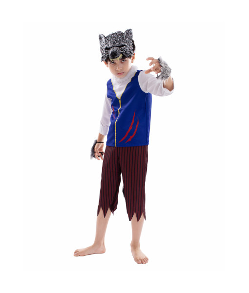 Kids Children Moon Werewolf Stage Performance Halloween Costume