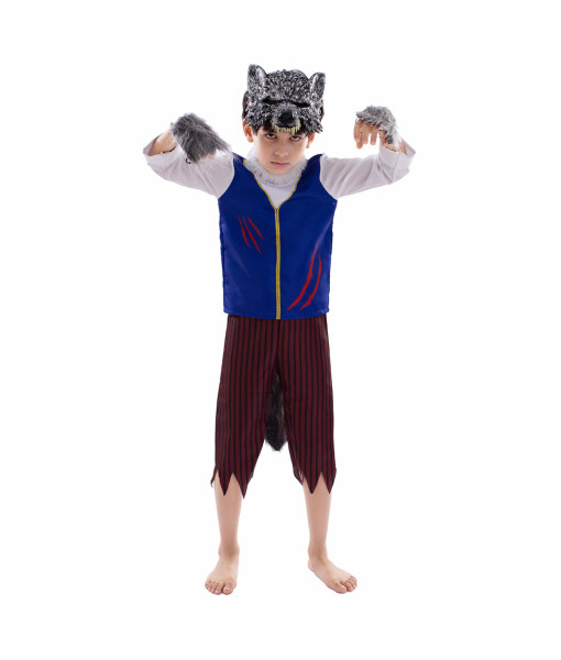 Kids Children Moon Werewolf Stage Performance Halloween Costume