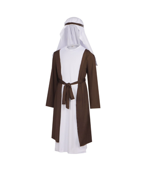 Kids Children Saint Joseph Brown Outfit Set Halloween Performance Stage Cosplay Costume 