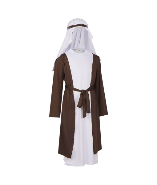 Kids Children Saint Joseph Brown Outfit Set Halloween Performance Stage Cosplay Costume 
