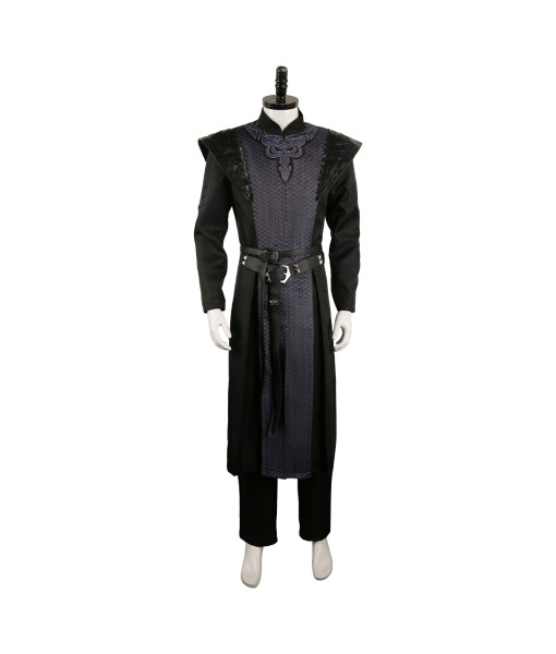 Men Medieval Leather Black Outfit Fantasy Dragon Prince Halloween Cosplay Costume