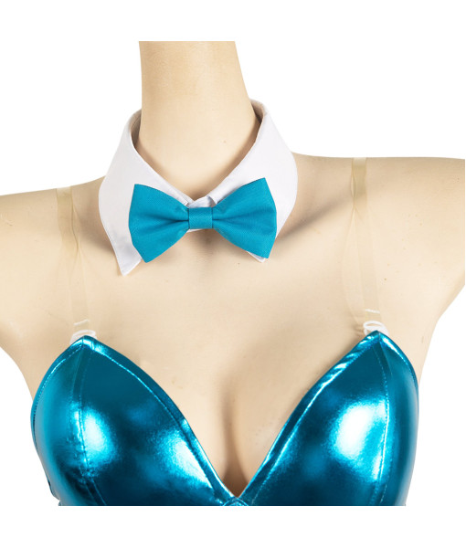 Women Blue Bunny Girl Outfit Sexy Lingerie Halloween Cosplay Costume