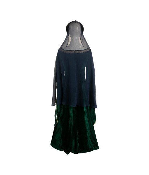 Women Medieval Dark Green Suit Fantasy World Queen Halloween Cosplay Costume