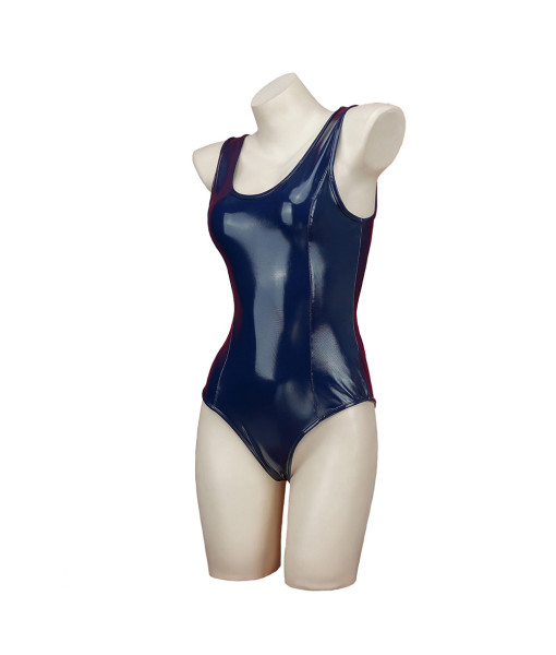 Women Sexy One Piece Patent Leather Tight Swimsuit Halloween Cosplay Costume
