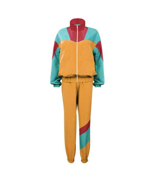 1980s Hip Hop Retro Yellow Green Outfit 8 Pcs Women Halloween Costume