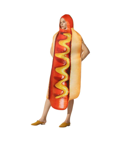 Adult Hot Dog Funny Overalls Outfit Halloween Costume