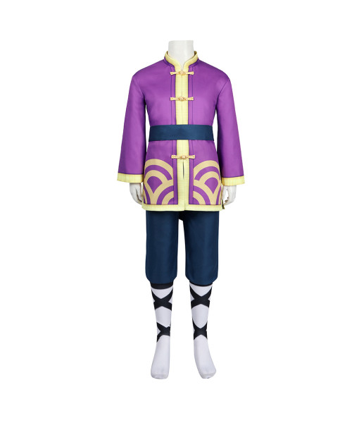 Kids Children Kongfu Monk Purple Outfit Halloween Cosplay Costume