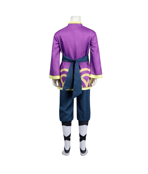 Kids Children Kongfu Monk Purple Outfit Halloween Cosplay Costume