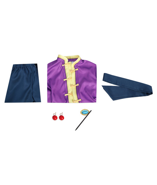 Kids Children Kongfu Monk Purple Outfit Halloween Cosplay Costume