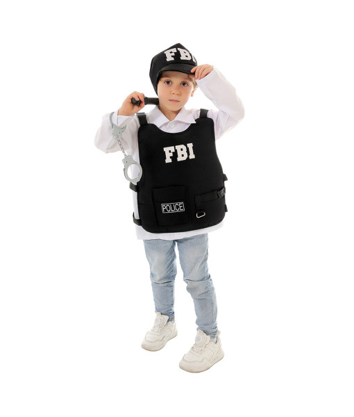 FBI Police Vest Boy Halloween Costume