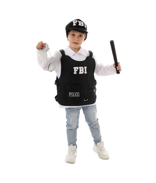 FBI Police Vest Boy Halloween Costume