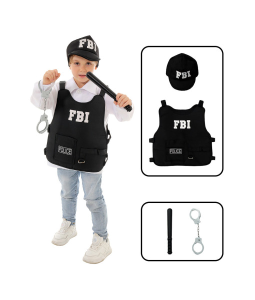 FBI Police Vest Boy Halloween Costume