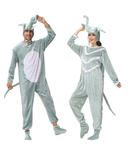 Adult  Animal Elephant Onesie Jumpsuit Halloween Performance Stage Costume