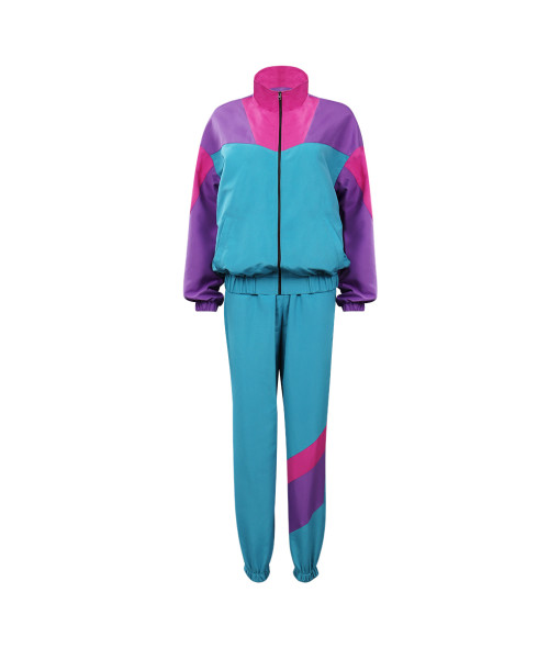 1980s Hip-Hop Blue Tracksuit Outfits Women Halloween Costume