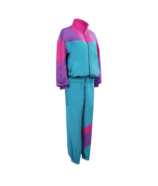 1980s Hip-Hop Blue Tracksuit Outfits Women Halloween Costume