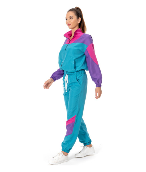 1980s Hip-Hop Blue Tracksuit Outfits Women Halloween Costume
