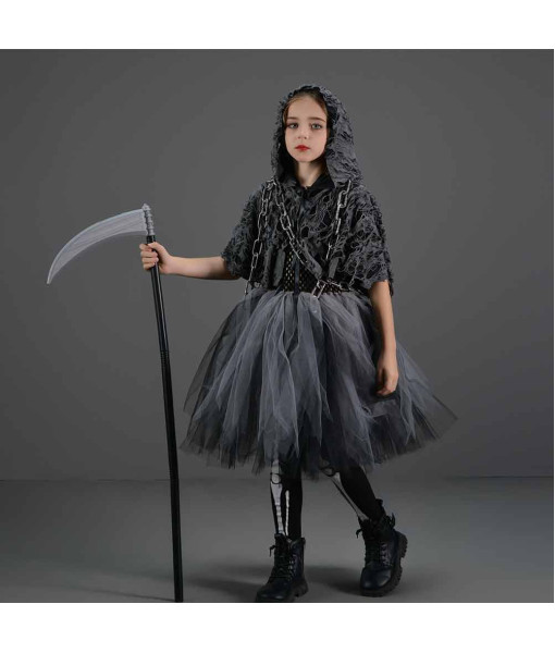 Grim Reaper Black Tutu Skirt Girl Halloween Costume