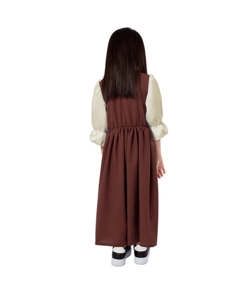 Kids Children Girl Renaissance Long Dress Maid Halloween Cosplay Costume