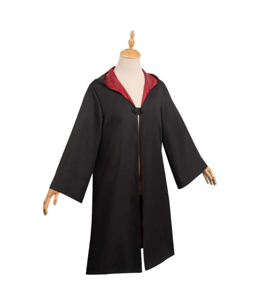 Men Black Mage Robe Wizard Apprentice Clock Halloween Performance Stage Cosplay Costume