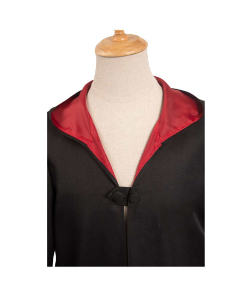 Men Black Mage Robe Wizard Apprentice Clock Halloween Performance Stage Cosplay Costume