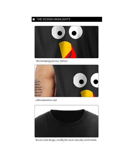 Men Black T-shirt Thanksgiving Halloween Causal Outfit