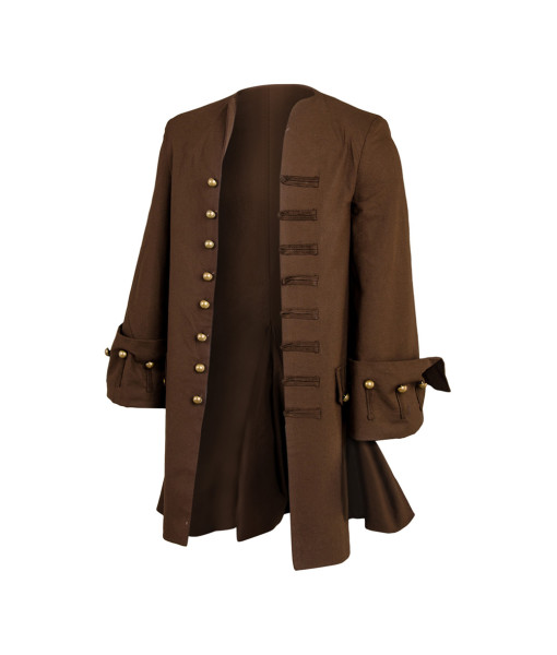 Men Brown Pirate Jacket Halloween Performance Stage Cosplay Costume