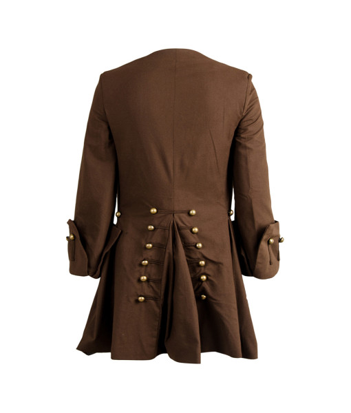 Men Brown Pirate Jacket Halloween Performance Stage Cosplay Costume