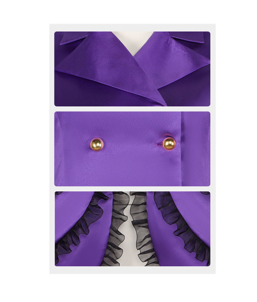 Women Medieval Purple Tuxedo Dress Halloween Cosplay Costume