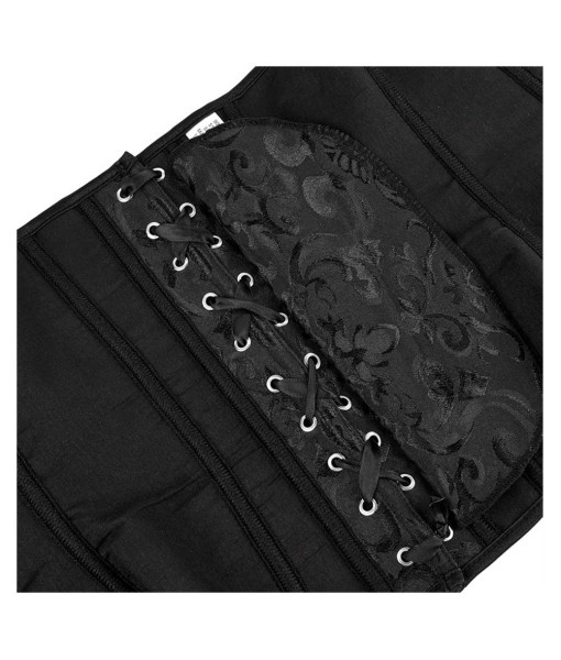 Women Medieval Black Satin Palace Lace Corset Bustiers Halloween Costume