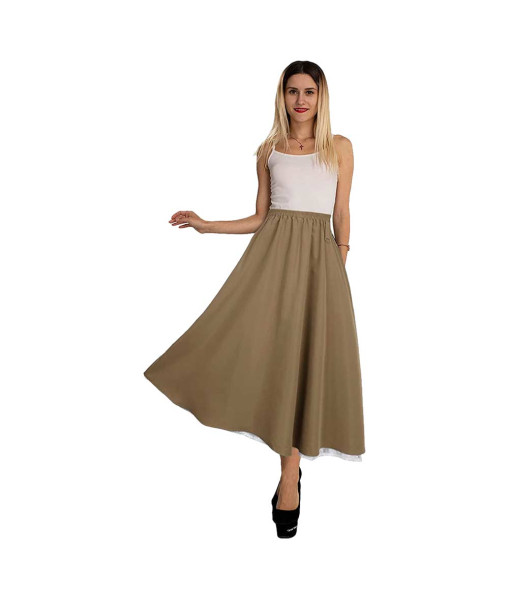 Women Medieval Renaissance Victorian Double-Layer High Waist Dress Halloween Costume