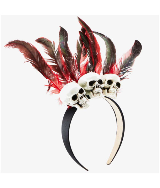 Feather Skull Headband Halloween Costume Accessories