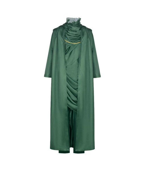 Fantasy Mage Cosplay Green Hooded Robe Outfit Halloween Costume