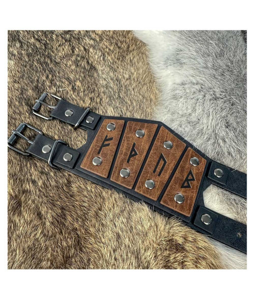 Viking Style Rune Leather Bracelet Halloween Costume Accessories