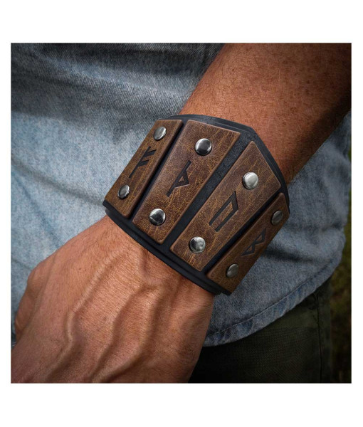 Viking Style Rune Leather Bracelet Halloween Costume Accessories