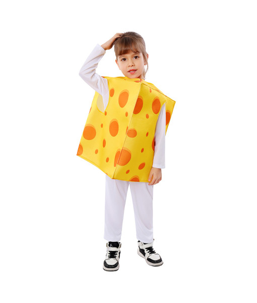 Kids Children Cheese Funny Overalls Halloween Stage Costume
