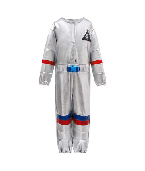 Kids Children Professional Astronaut Silver Space Suit Outfit Halloween Costume