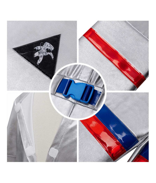 Kids Children Professional Astronaut Silver Space Suit Outfit Halloween Costume