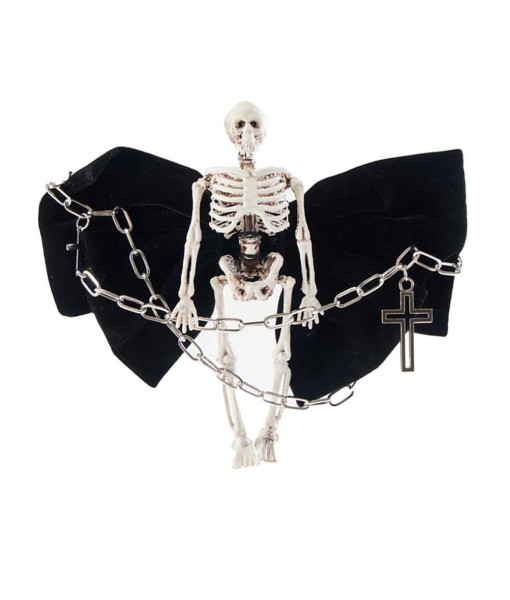 Punk Gothic Skull Bow Hairpin Dark Clip Halloween Costume Accessories