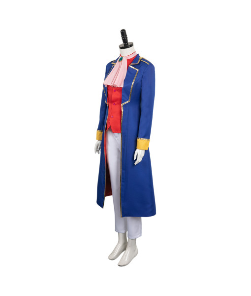 Women Blue Coat Outfit Fantasy Swordman Halloween Costume