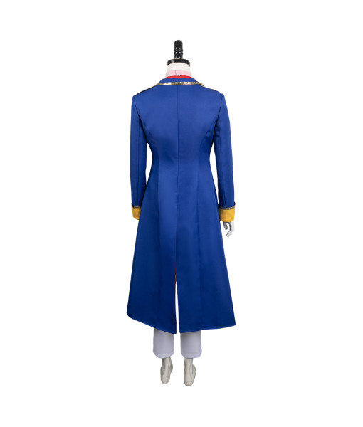 Women Blue Coat Outfit Fantasy Swordman Halloween Costume