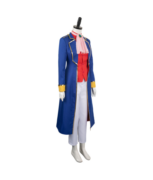 Women Blue Coat Outfit Fantasy Swordman Halloween Costume