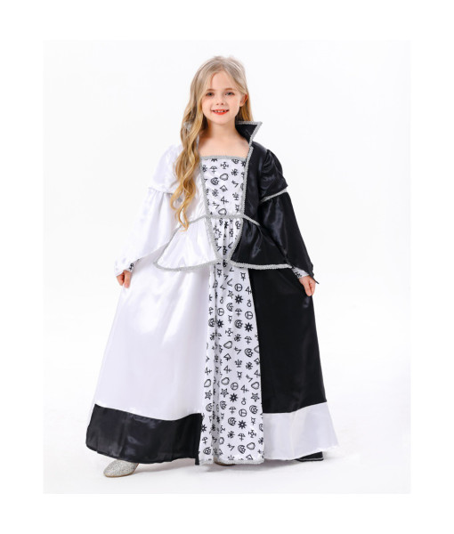 Girl Black White Gown Halloween Costume