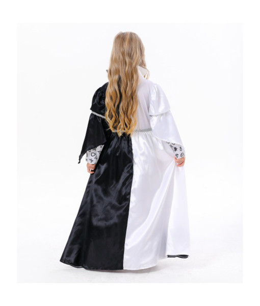 Girl Black White Gown Halloween Costume