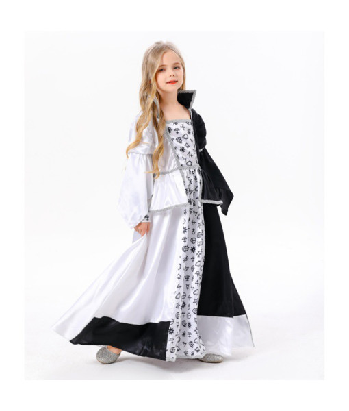 Girl Black White Gown Halloween Costume