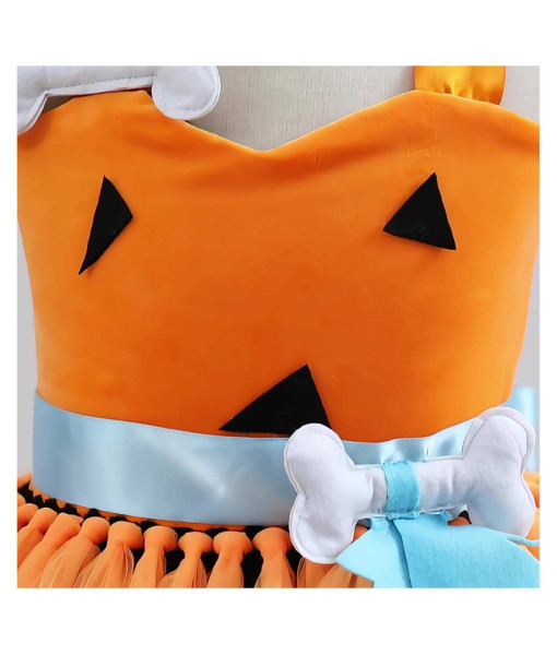 Kids Children Girl stone Age Primitive Tutu Shirt Halloween Stage Costume