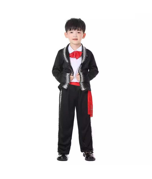 Kids Children Mexican Ethnic Outfit Halloween Stage Costume