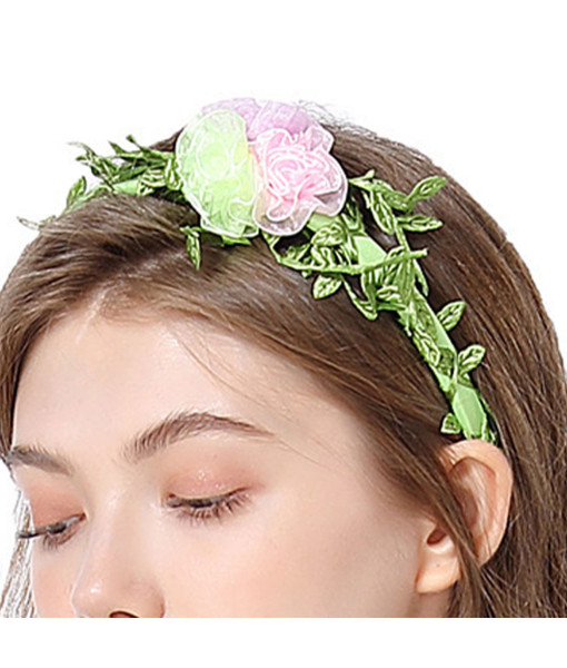 Women Green Dress Fairy Flower Fullset Halloween Stage Costume